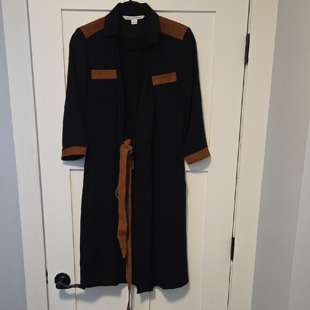 Diane Von Furstenberg Black Dress with Brown Accents
